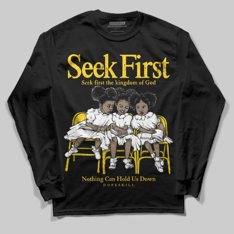 Black Tour Yellow AJ 4 Thunder DopeSkill Long Sleeve T-Shirt New Seek First Graphic sold by DopeSkill