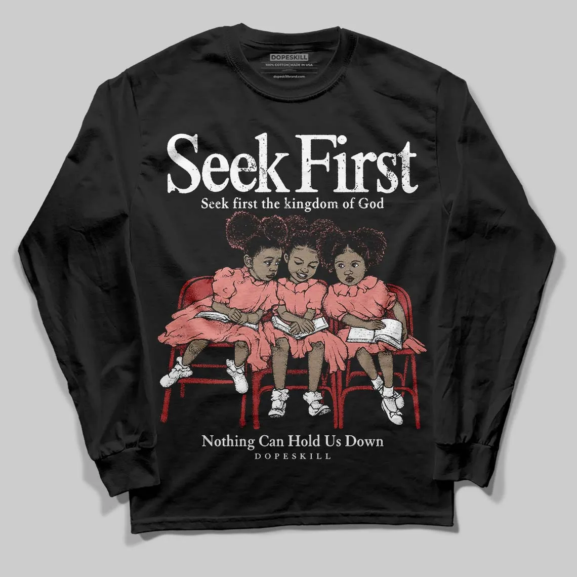 Dune Red 13s DopeSkill Long Sleeve T-Shirt New Seek First Graphic sold by DopeSkill product image thumbnail 2