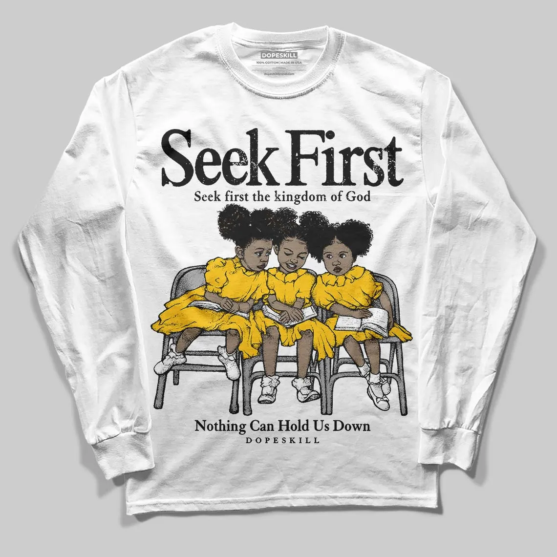 Yellow Collection DopeSkill Long Sleeve T-Shirt New Seek First Graphic sold by DopeSkill product image thumbnail 2