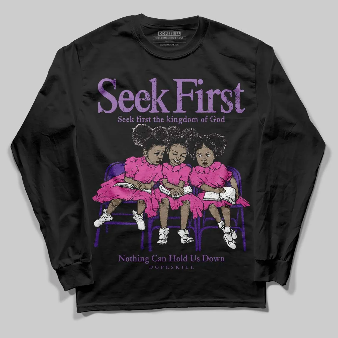 PURPLE Collection DopeSkill Long Sleeve T-Shirt New Seek First Graphic sold by DopeSkill