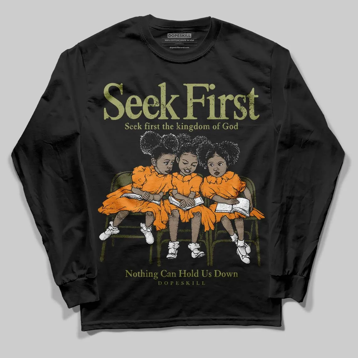 Olive Collection DopeSkill Long Sleeve T-Shirt New Seek First Graphic sold by DopeSkill product image thumbnail 2