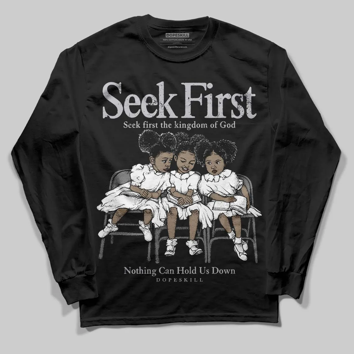 Grey Collection DopeSkill Long Sleeve T-Shirt New Seek First Graphic sold by DopeSkill product image thumbnail 2