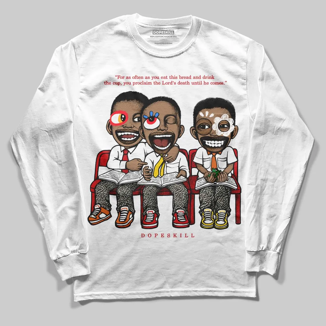 Fire Red 3s DopeSkill Long Sleeve T-Shirt First Sunday Graphic sold by DopeSkill
