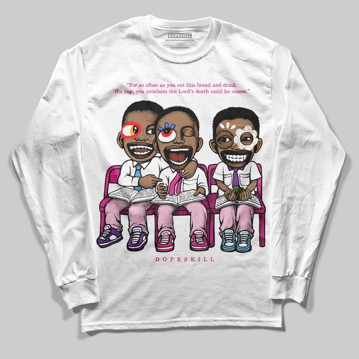 Pink Collection DopeSkill Long Sleeve T-Shirt First Sunday Graphic sold by DopeSkill