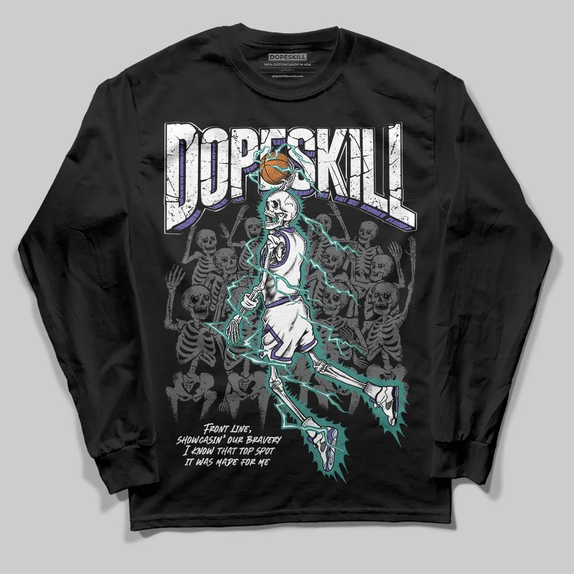 Grape 5s DopeSkill Long Sleeve T-Shirt Thunder Dunk Graphic sold by DopeSkill product image thumbnail 2