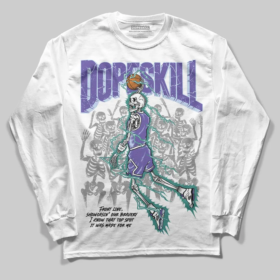 Grape 5s DopeSkill Long Sleeve T-Shirt Thunder Dunk Graphic sold by DopeSkill