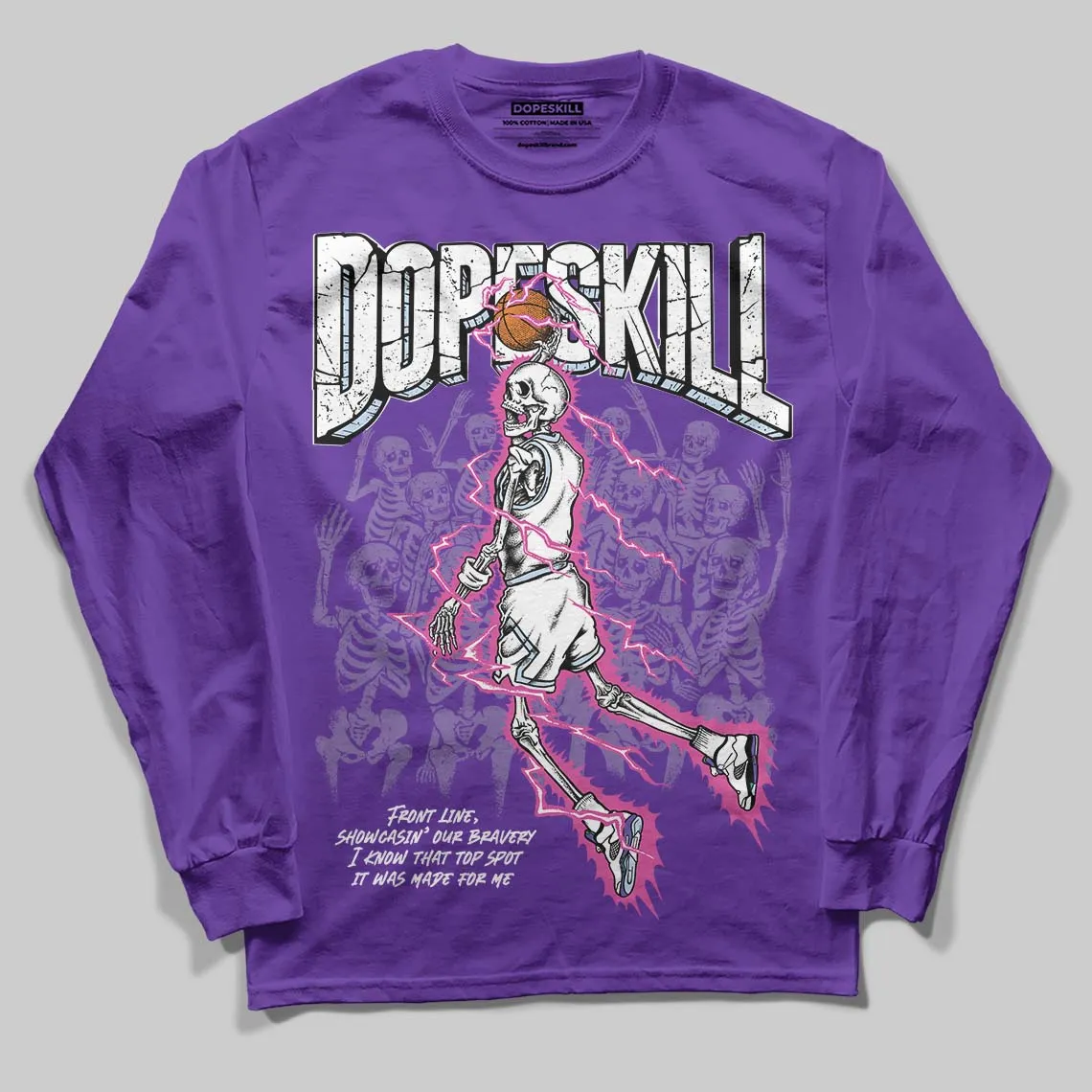 Grape 5s DopeSkill Long Sleeve T-Shirt Thunder Dunk Graphic sold by DopeSkill product image thumbnail 3