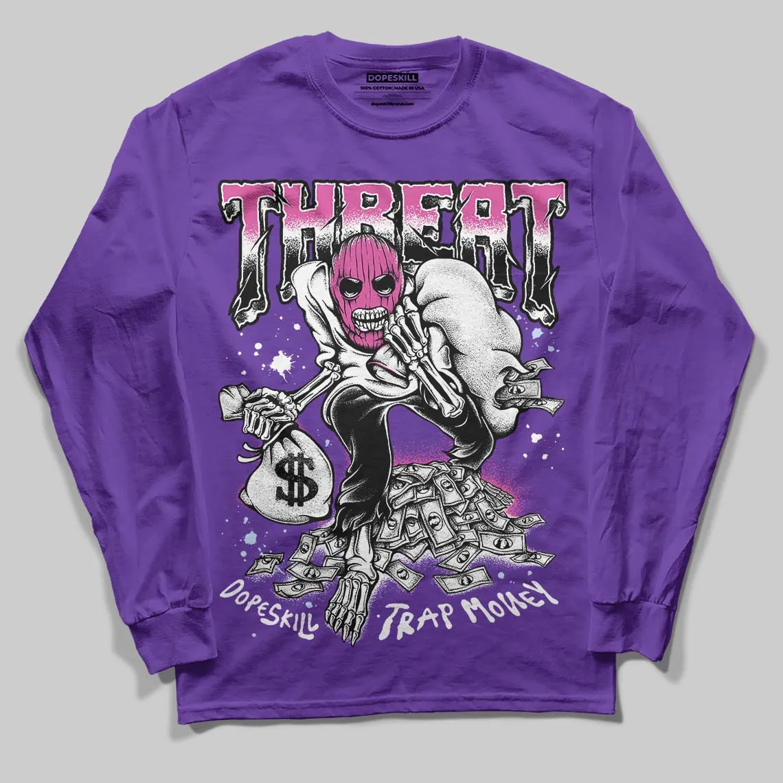 Grape 5s DopeSkill Long Sleeve T-Shirt Threat Graphic sold by DopeSkill product image thumbnail 3