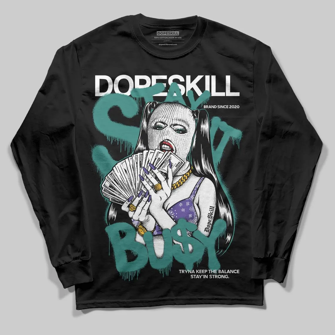 Grape 5s DopeSkill Long Sleeve T-Shirt Stay It Busy Graphic sold by DopeSkill product image thumbnail 2