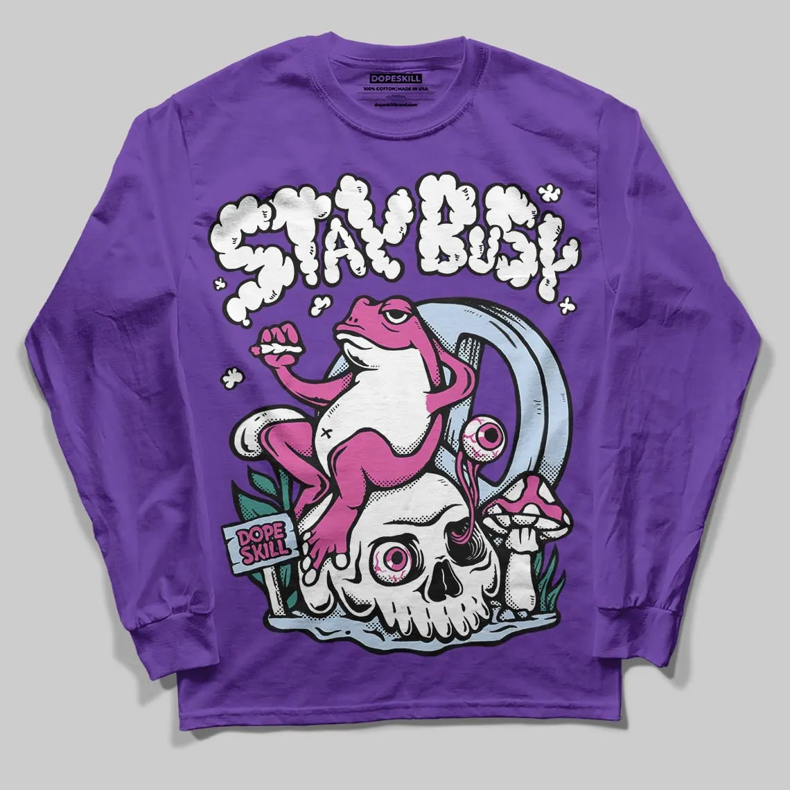 Grape 5s DopeSkill Long Sleeve T-Shirt Stay Busy Graphic sold by DopeSkill product image thumbnail 3