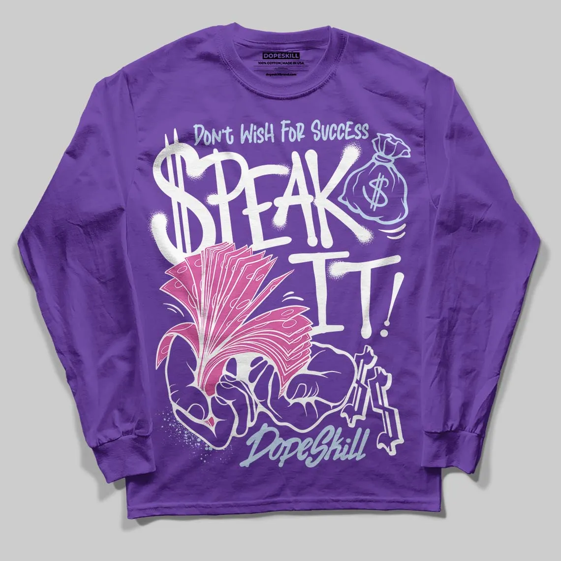 Grape 5s DopeSkill Long Sleeve T-Shirt Speak It Graphic sold by DopeSkill product image thumbnail 3