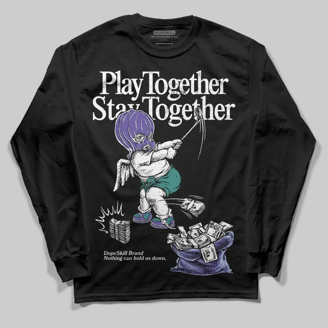 Grape 5s DopeSkill Long Sleeve T-Shirt Play together, Stay together Graphic sold by DopeSkill product image thumbnail 2