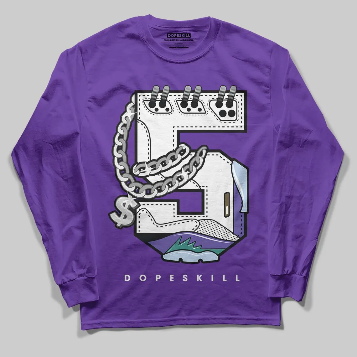 Grape 5s DopeSkill Long Sleeve T-Shirt No.5 Graphic sold by DopeSkill product image thumbnail 3