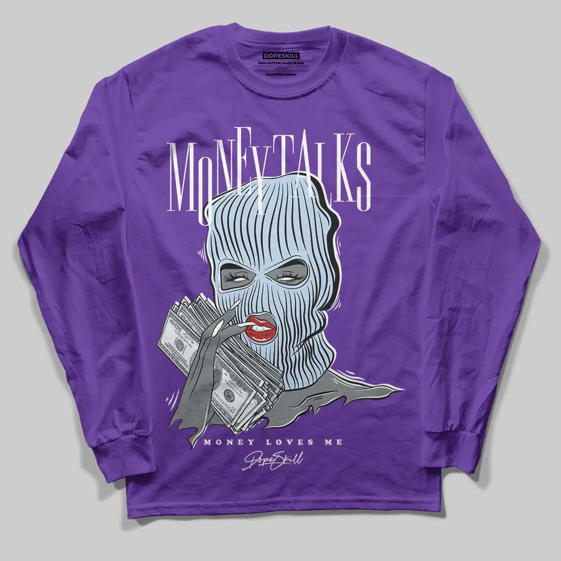 Grape 5s DopeSkill Long Sleeve T-Shirt Money Talks Graphic sold by DopeSkill product image thumbnail 3