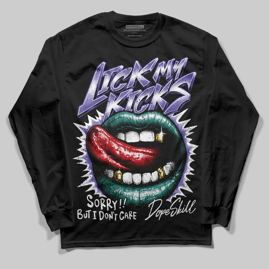 Grape 5s DopeSkill Long Sleeve T-Shirt Lick My Kicks Graphic sold by DopeSkill product image thumbnail 2