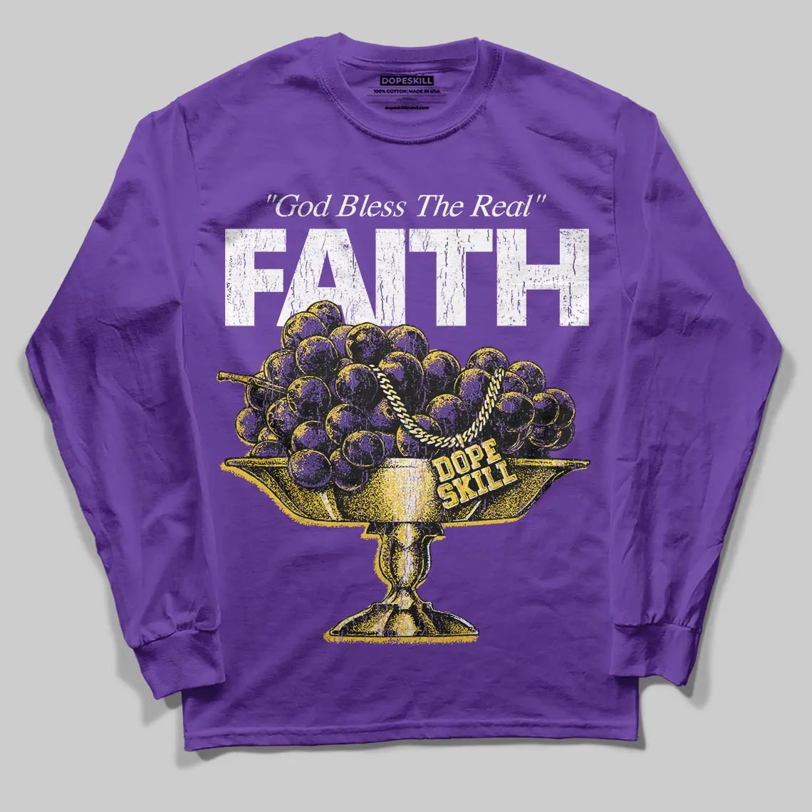 Grape 5s DopeSkill Long Sleeve T-Shirt Faith Graphic sold by DopeSkill product image thumbnail 3