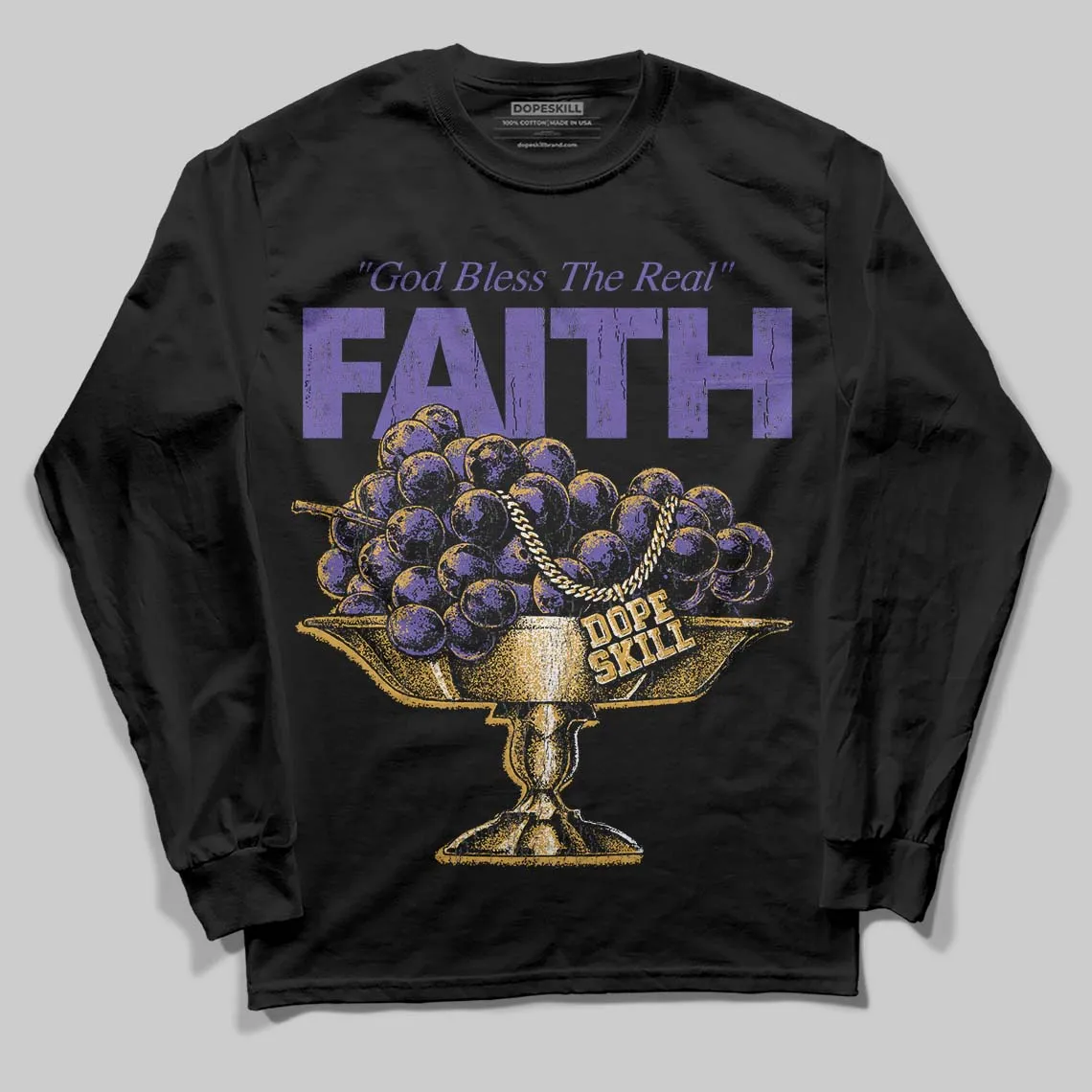 Grape 5s DopeSkill Long Sleeve T-Shirt Faith Graphic sold by DopeSkill product image thumbnail 2