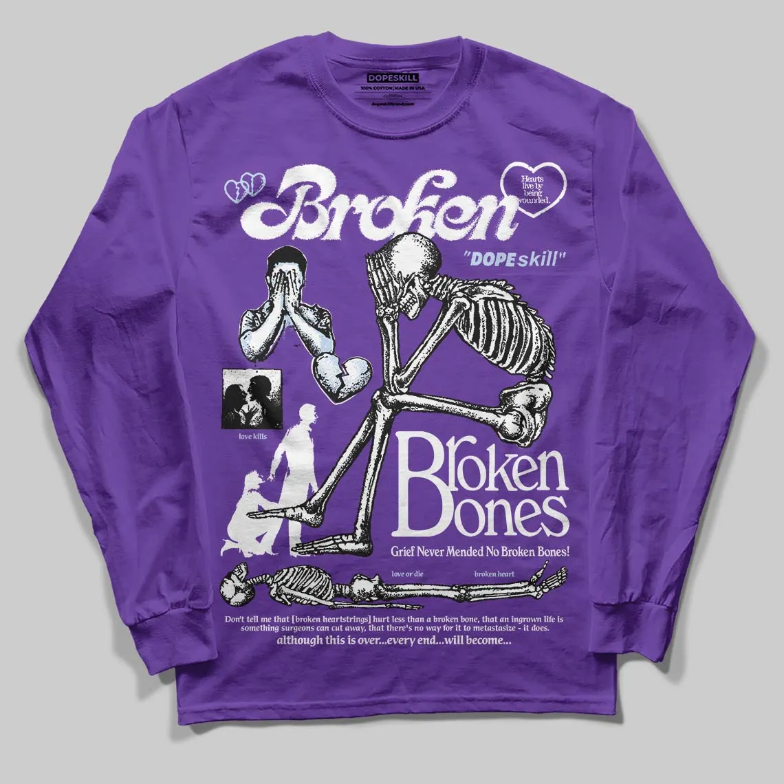 Grape 5s DopeSkill Long Sleeve T-Shirt Broken Bones Graphic sold by DopeSkill product image thumbnail 3