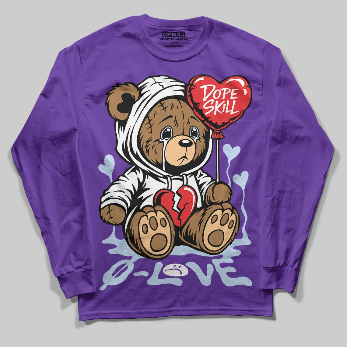 Grape 5s DopeSkill Long Sleeve T-Shirt Broken Bear Graphic sold by DopeSkill product image thumbnail 3