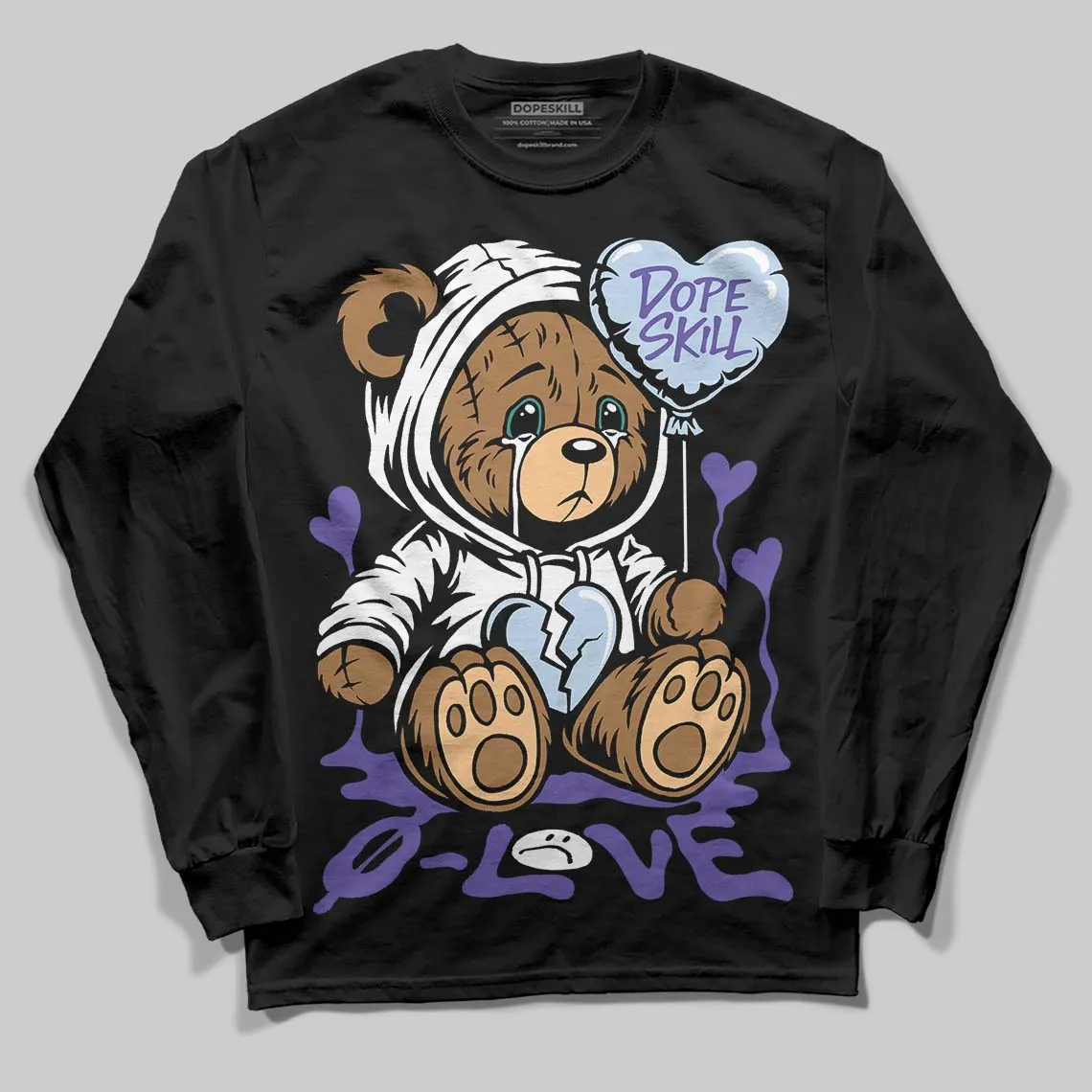 Grape 5s DopeSkill Long Sleeve T-Shirt Broken Bear Graphic sold by DopeSkill product image thumbnail 2