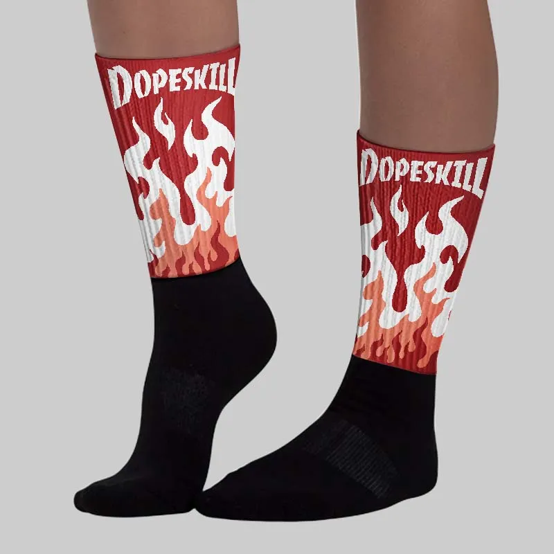 Air Cinnabar 1s DopeSkill Sublimated Sock FIRE Graphic sold by DopeSkill product image thumbnail 3