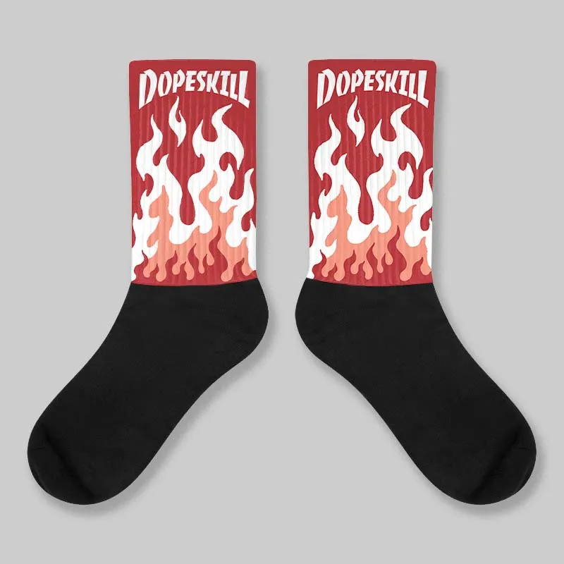 Air Cinnabar 1s DopeSkill Sublimated Sock FIRE Graphic sold by DopeSkill