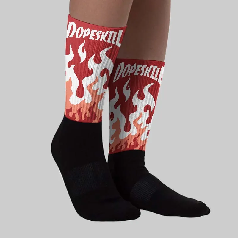 Air Cinnabar 1s DopeSkill Sublimated Sock FIRE Graphic sold by DopeSkill product image thumbnail 2