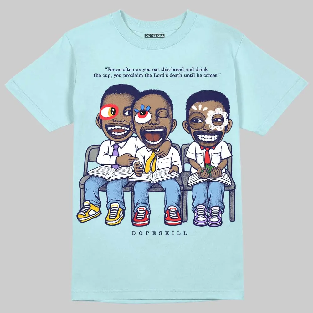 Dunk Glacier Blue DopeSkill Chambray T-shirt First Sunday Graphic sold by DopeSkill