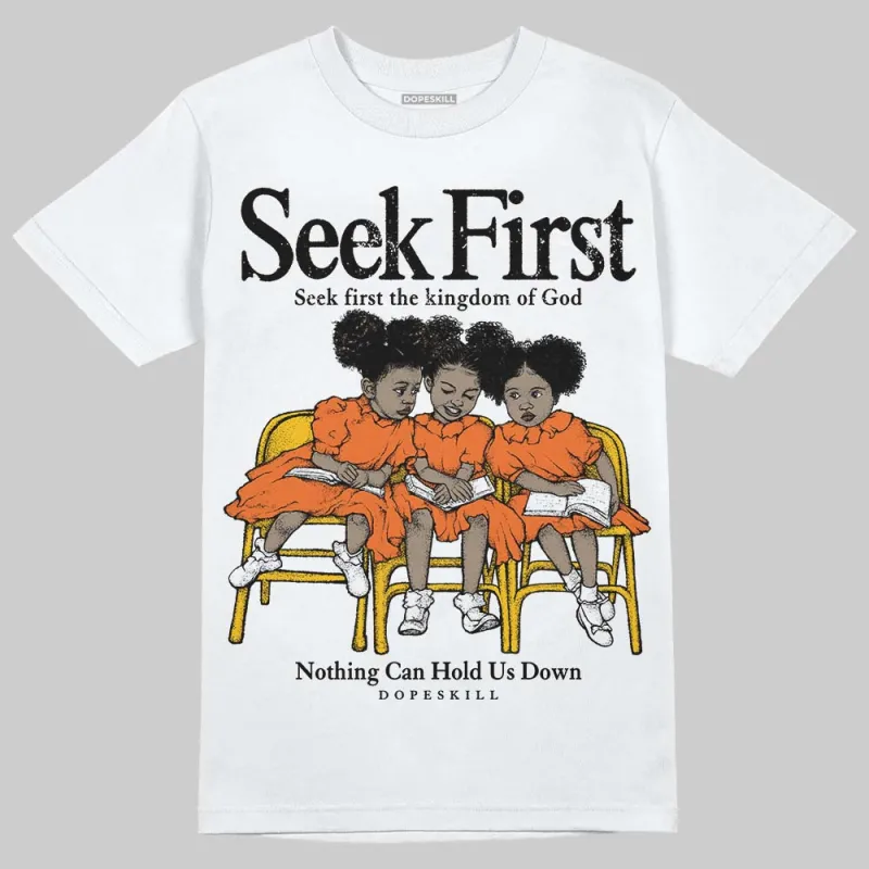 Orange Black White DopeSkill T-Shirt New Seek First Graphic sold by DopeSkill