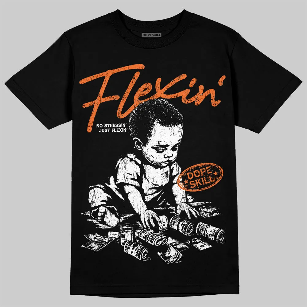 Orange Black White DopeSkill T-Shirt Flexin' Graphic sold by DopeSkill product image thumbnail 2
