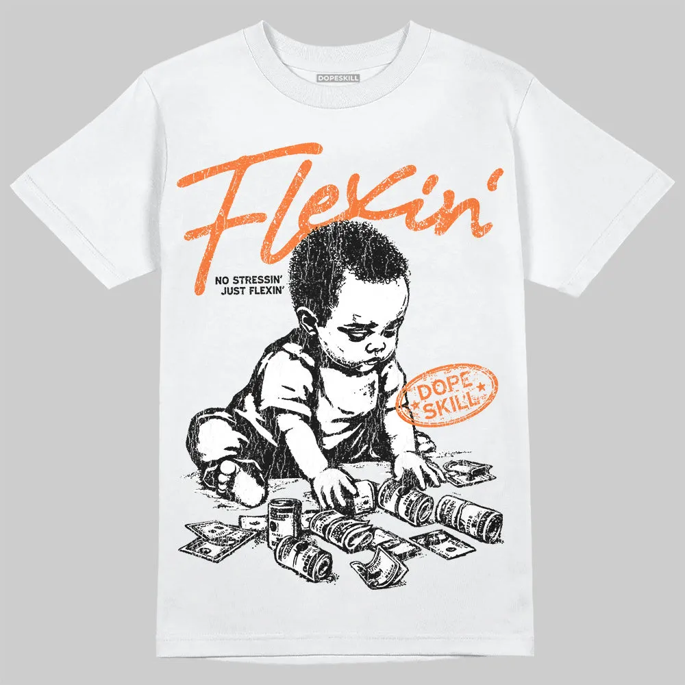 Orange Black White DopeSkill T-Shirt Flexin' Graphic sold by DopeSkill