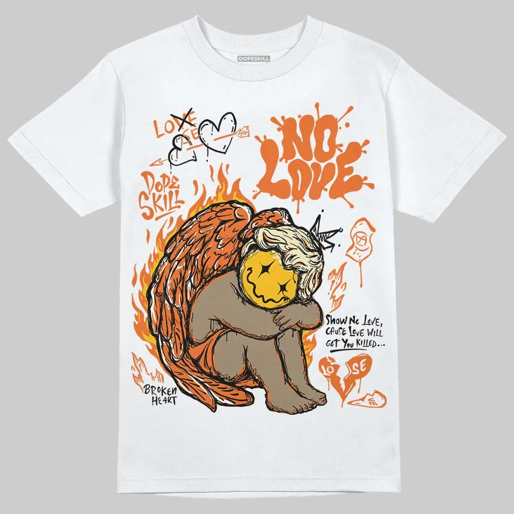Orange Black White DopeSkill T-Shirt No Love Graphic sold by DopeSkill
