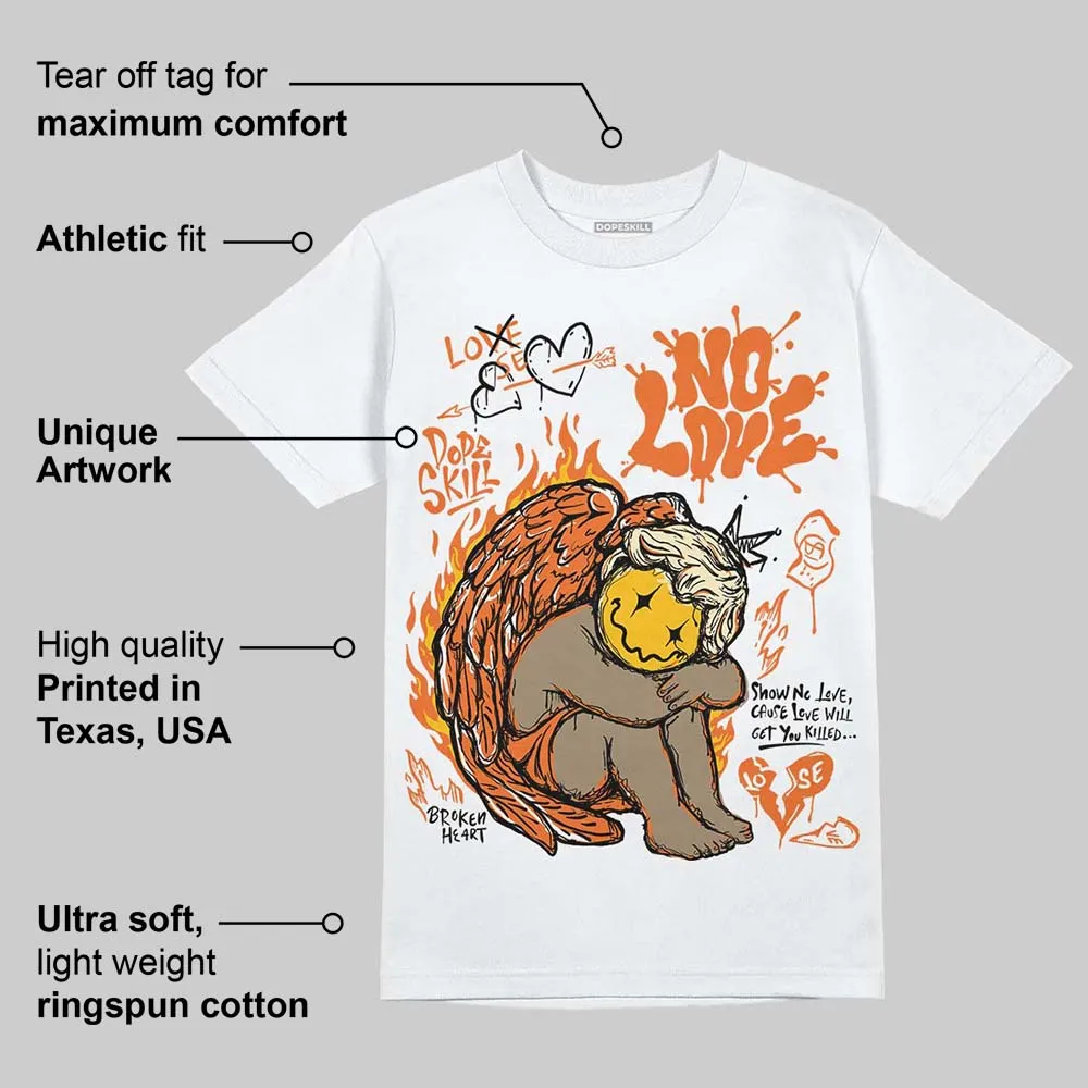 Orange Black White DopeSkill T-Shirt No Love Graphic sold by DopeSkill product image thumbnail 4