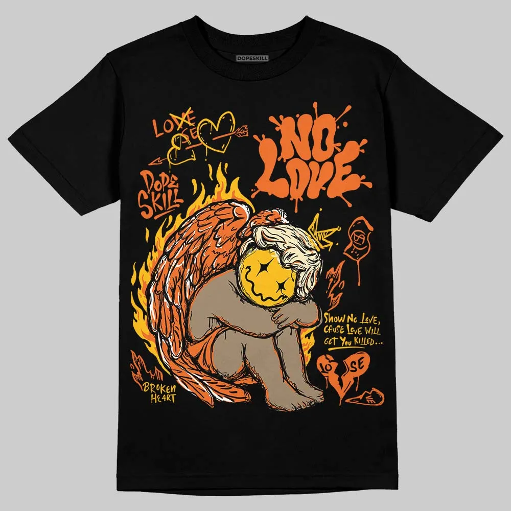 Orange Black White DopeSkill T-Shirt No Love Graphic sold by DopeSkill product image thumbnail 2