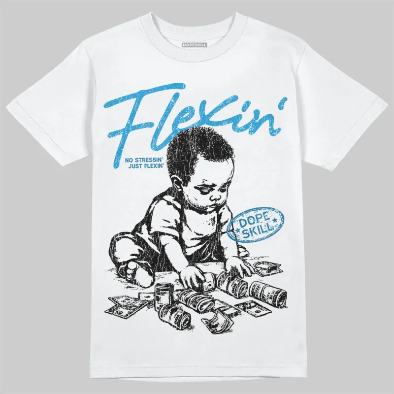 Military Blue 4s DopeSkill T-Shirt Flexin' Graphic sold by DopeSkill