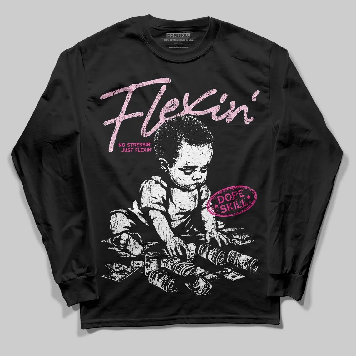Pink Collection DopeSkill Long Sleeve T-Shirt Flexin' Graphic sold by DopeSkill product image thumbnail 2