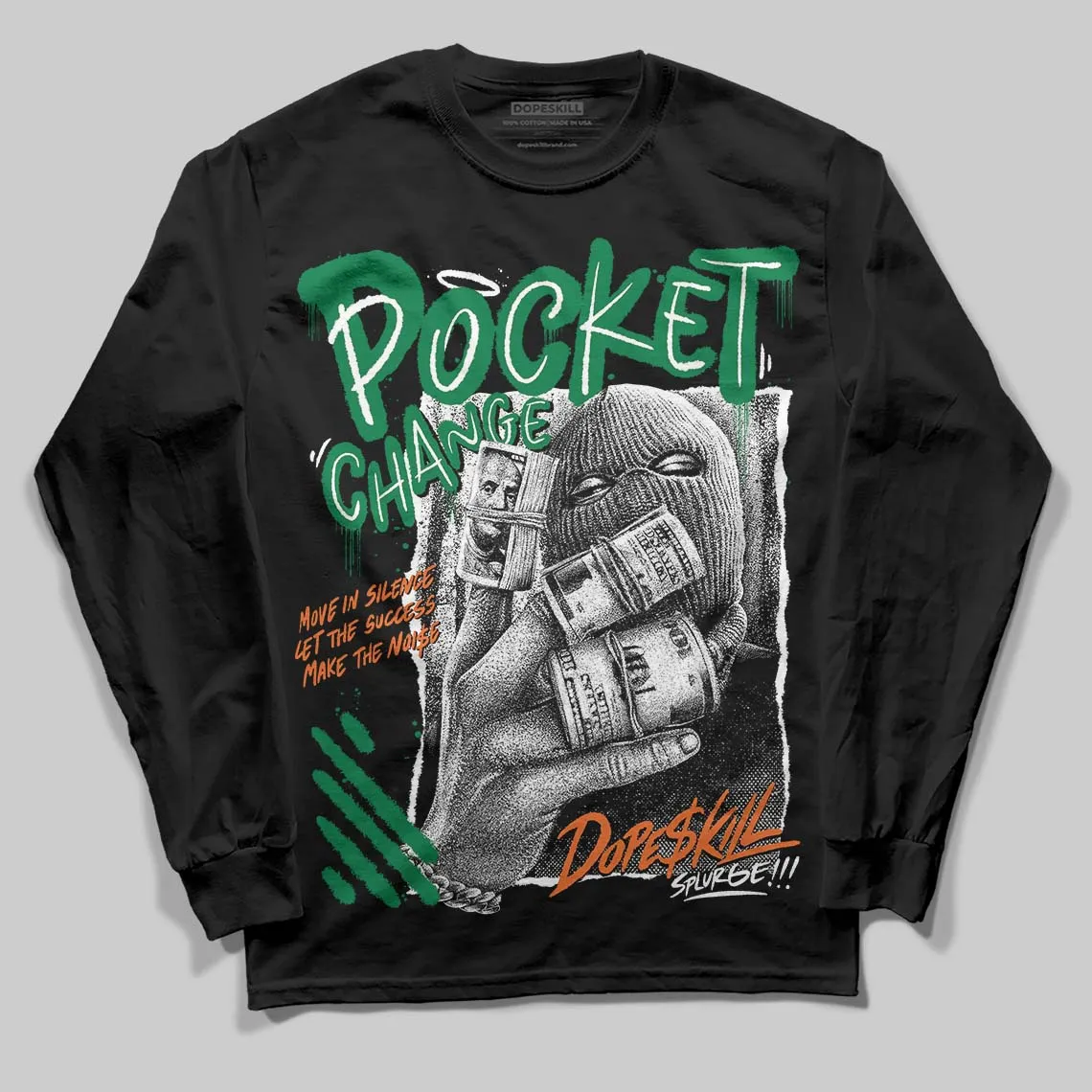 Green Collection DopeSkill Long Sleeve T-Shirt Pocket Change Graphic sold by DopeSkill product image thumbnail 2