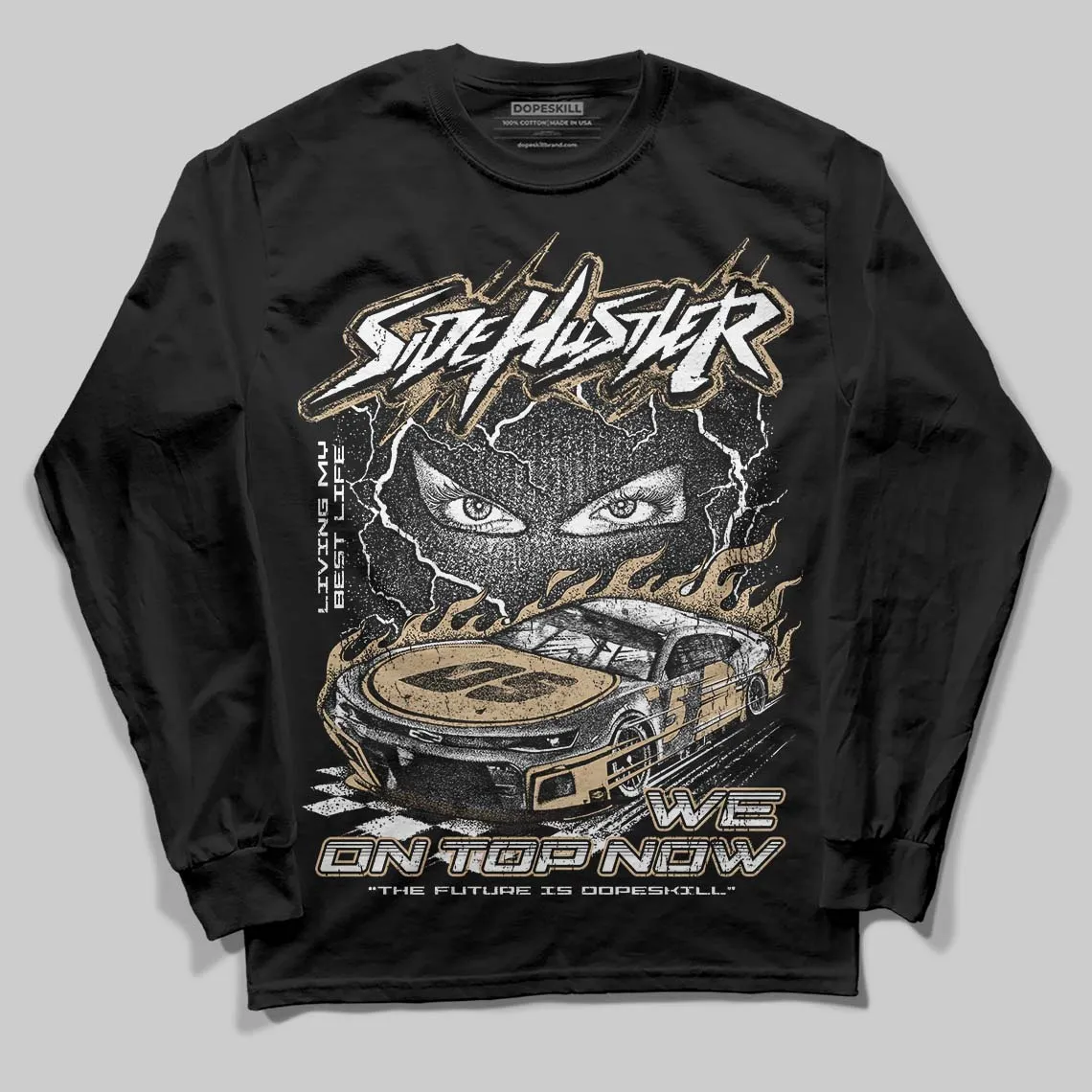 TAN Collection DopeSkill Long Sleeve T-Shirt New Side Hustler Graphic sold by DopeSkill