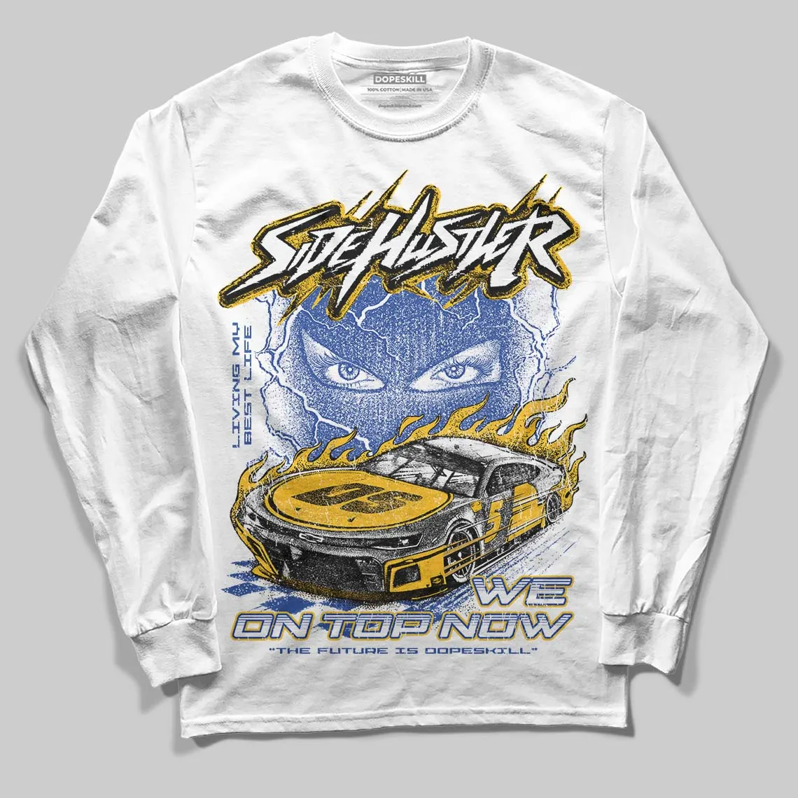 Royal Blue Collection DopeSkill Long Sleeve T-Shirt New Side Hustler Graphic sold by DopeSkill