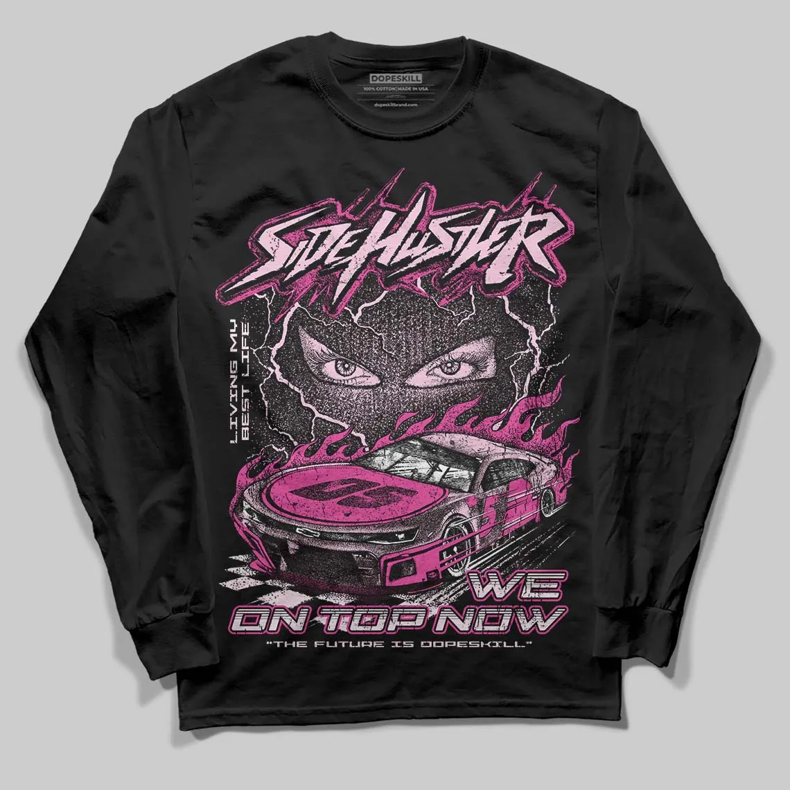 Pink Collection DopeSkill Long Sleeve T-Shirt New Side Hustler Graphic sold by DopeSkill product image thumbnail 2