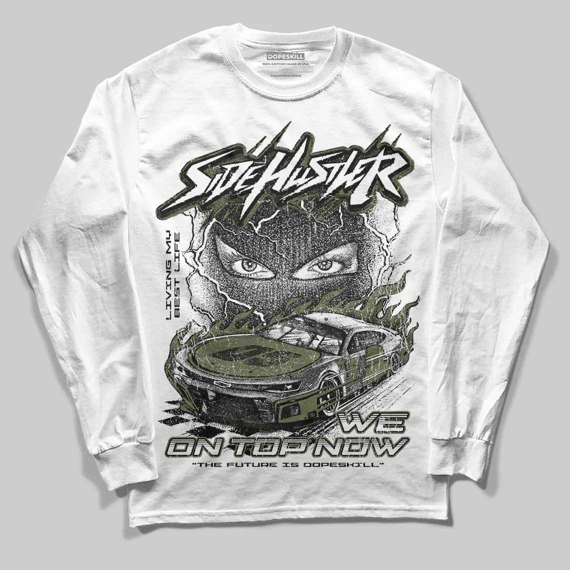 Olive Collection DopeSkill Long Sleeve T-Shirt New Side Hustler Graphic sold by DopeSkill