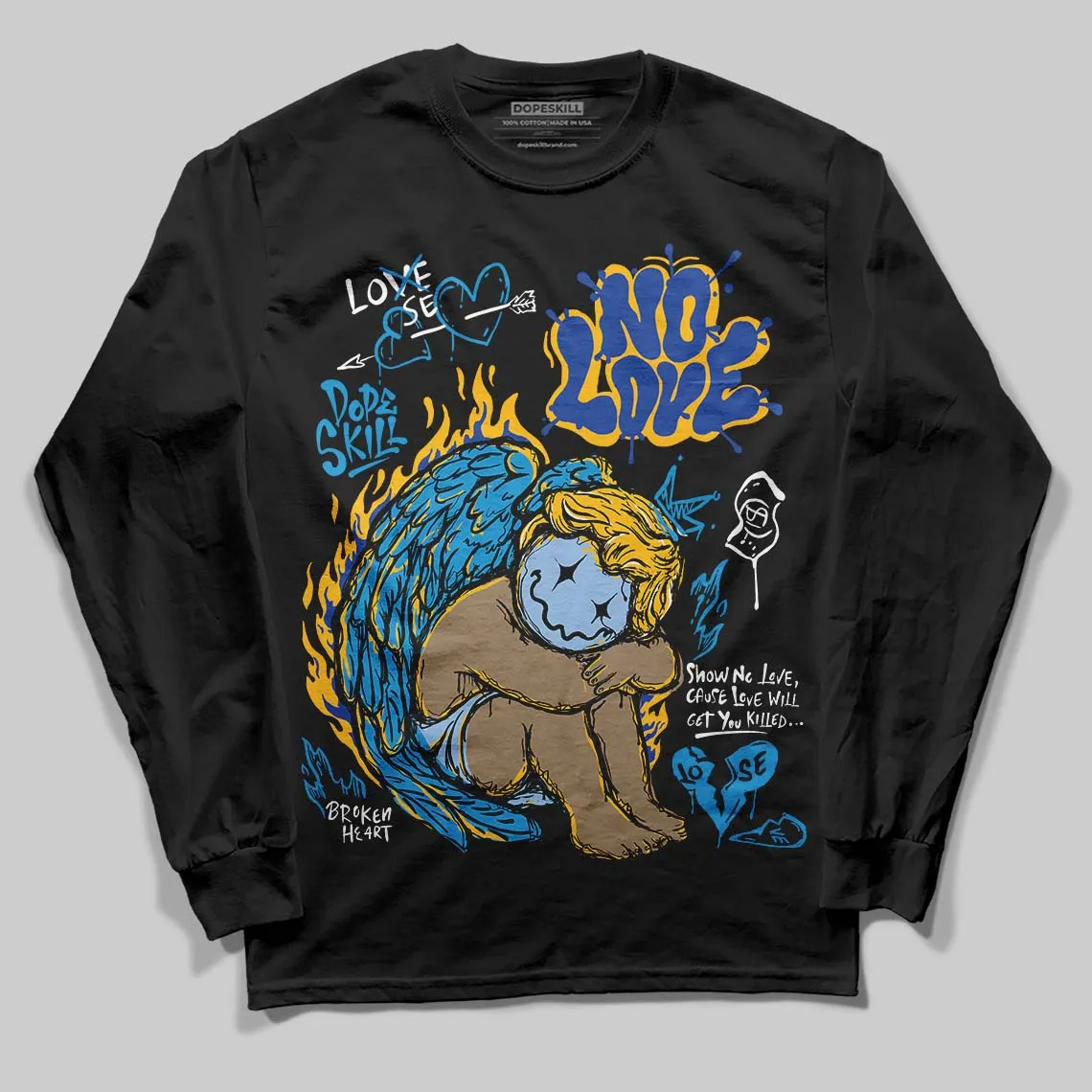 Royal Blue Collection DopeSkill Long Sleeve T-Shirt No Love Graphic sold by DopeSkill product image thumbnail 2