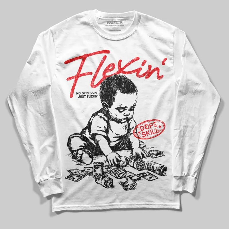Cherry 11s DopeSkill Long Sleeve T-Shirt Flexin' Graphic sold by DopeSkill