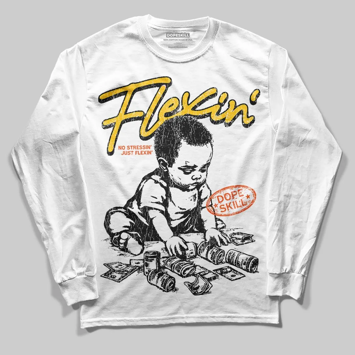 Yellow Collection DopeSkill Long Sleeve T-Shirt Flexin' Graphic sold by DopeSkill product image thumbnail 2