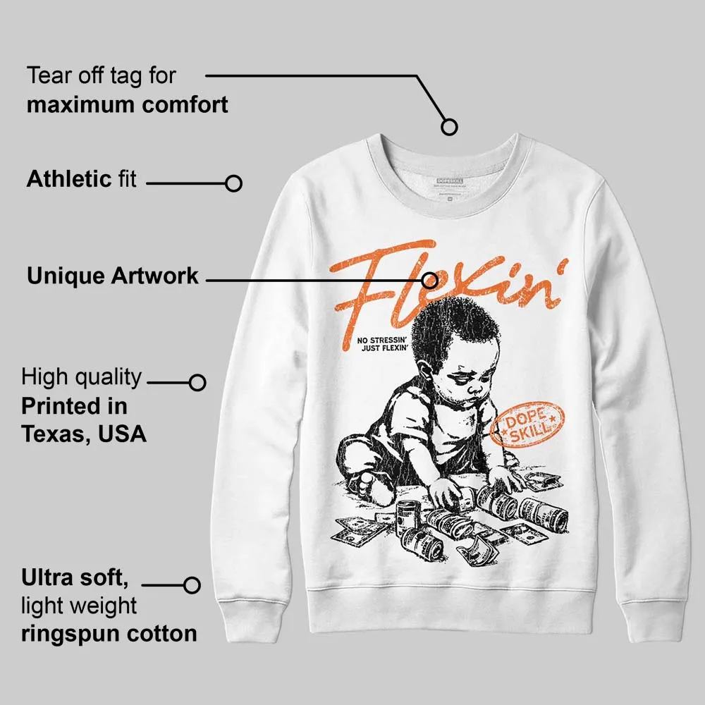 Orange Black White DopeSkill Sweatshirt Flexin' Graphic sold by DopeSkill product image thumbnail 3