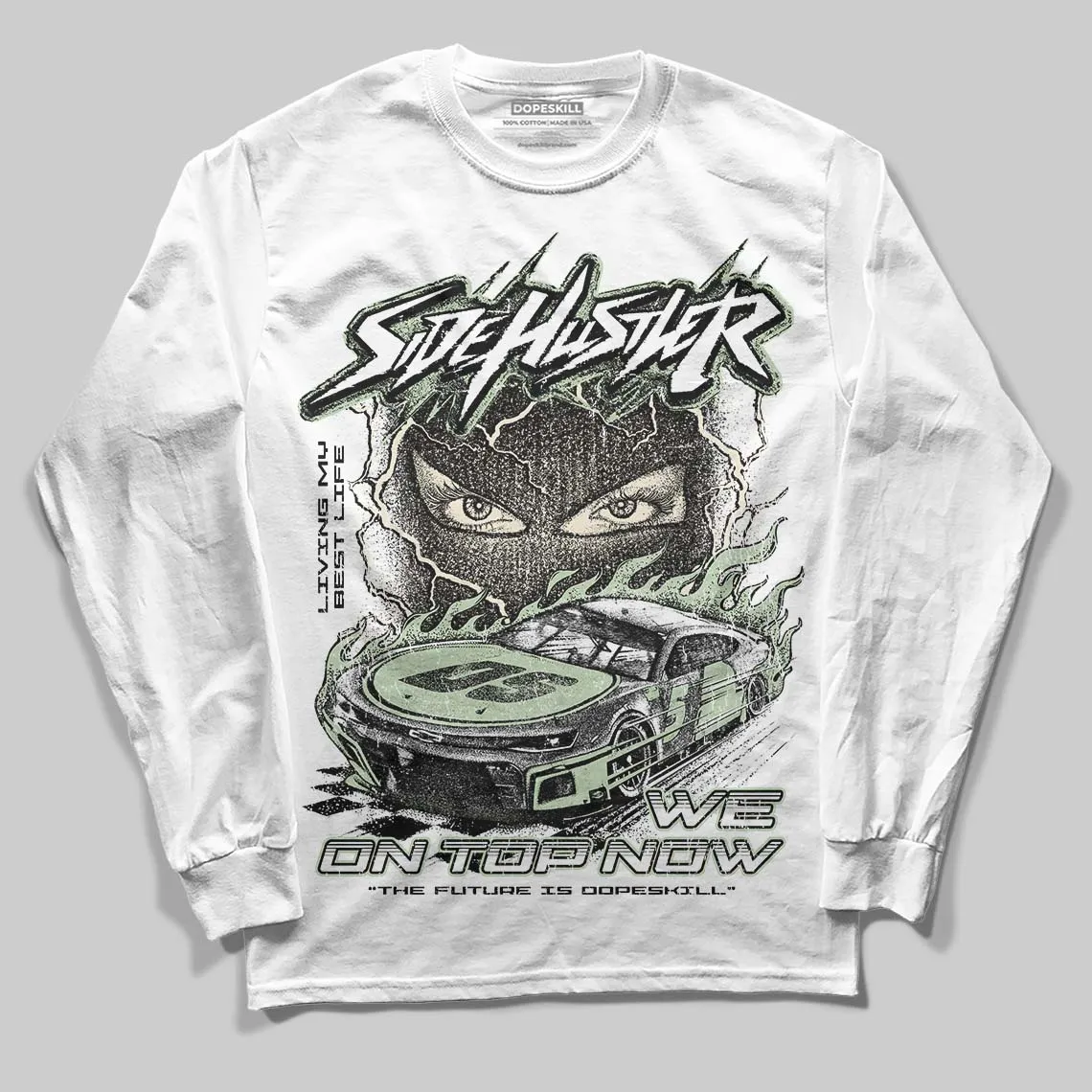 Seafoam 4s 2025 DopeSkill Long Sleeve T-Shirt New Side Hustler Graphic sold by DopeSkill product image thumbnail 2