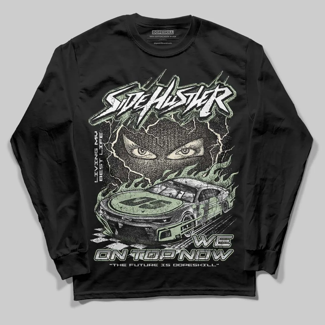 Seafoam 4s 2025 DopeSkill Long Sleeve T-Shirt New Side Hustler Graphic sold by DopeSkill