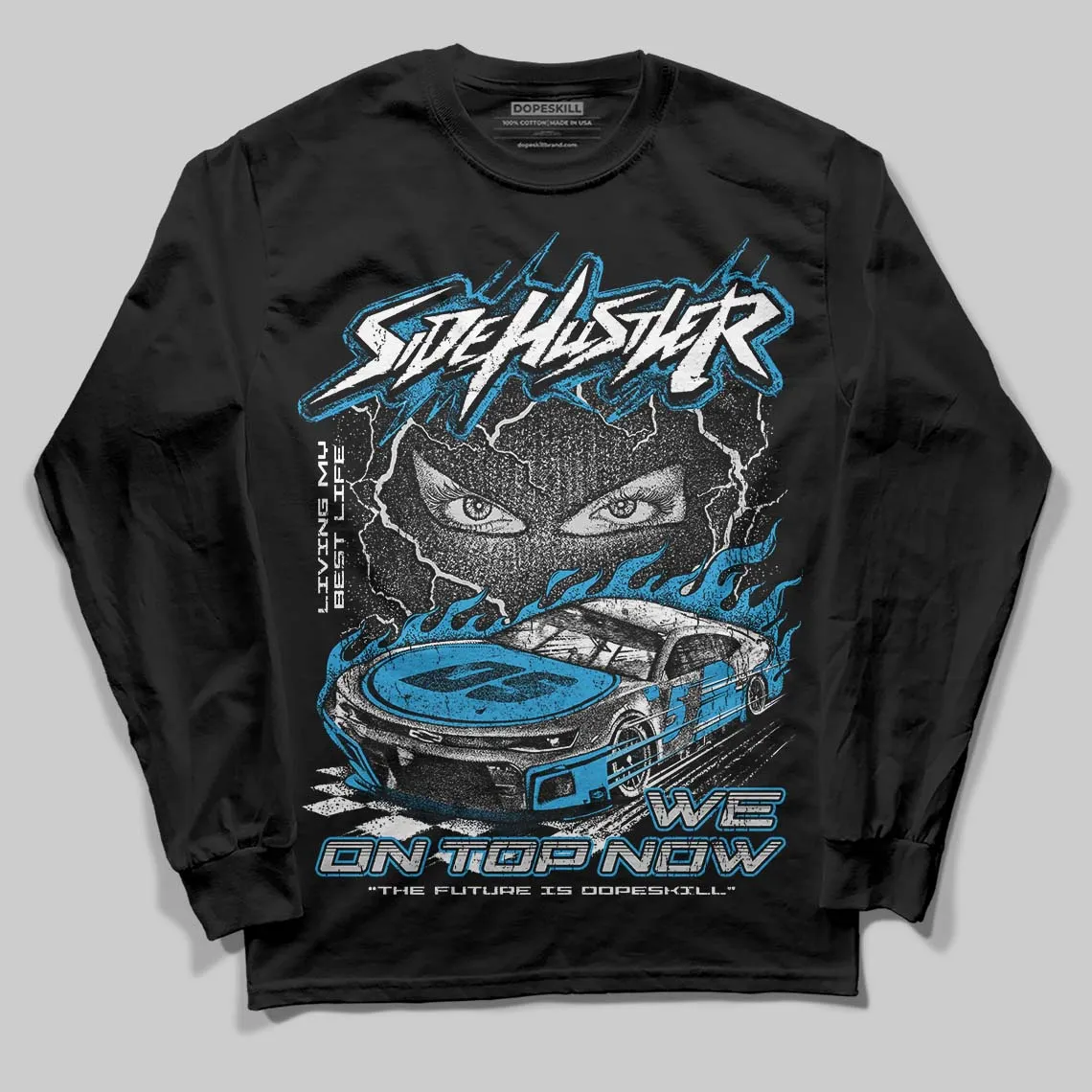 Military Blue 4s DopeSkill Long Sleeve T-Shirt New Side Hustler Graphic sold by DopeSkill product image thumbnail 2