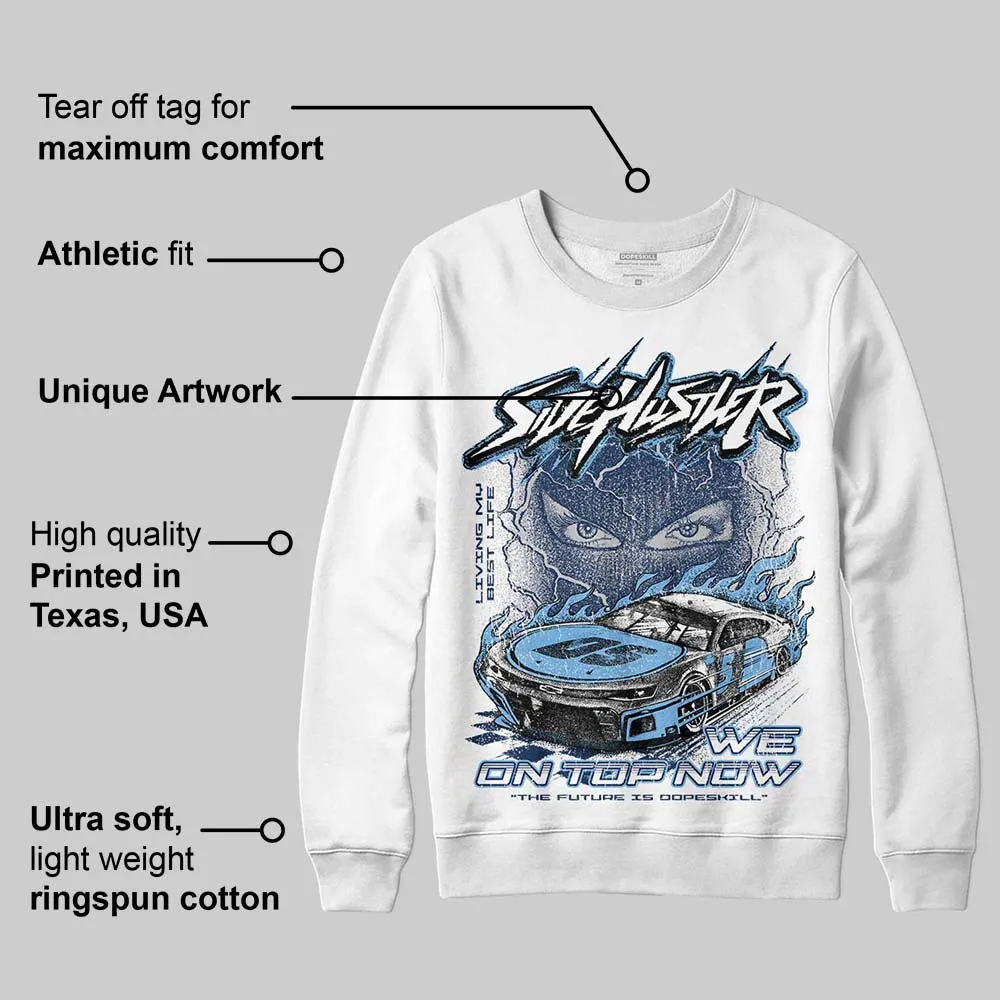 Summit White Navy 4s DopeSkill Sweatshirt New Side Hustler Graphic sold by DopeSkill product image thumbnail 3