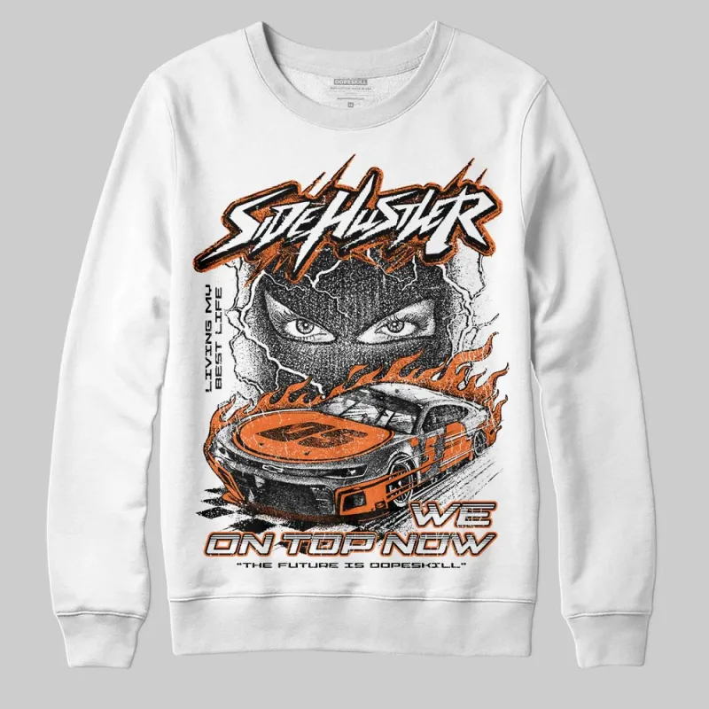 Orange Black White DopeSkill Sweatshirt New Side Hustler Graphic sold by DopeSkill